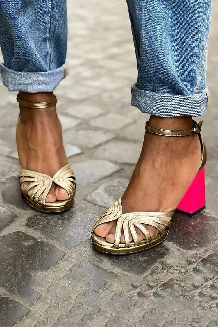 Sandales à Talons avec Contraste