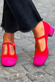 Chaussures Mary Jane avec Contraste