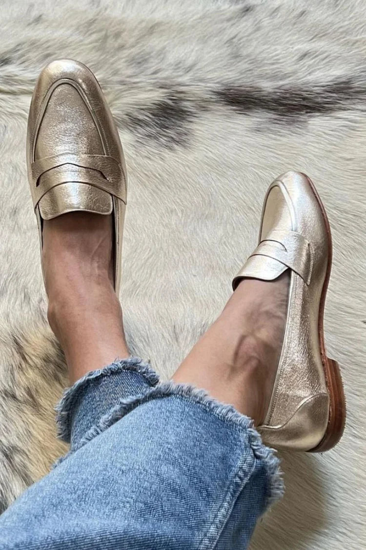 Loafer Brillant Doré Clair