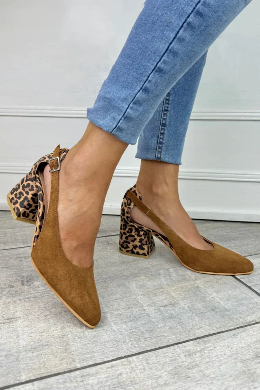 Escarpins Slingback à Motif Léopard