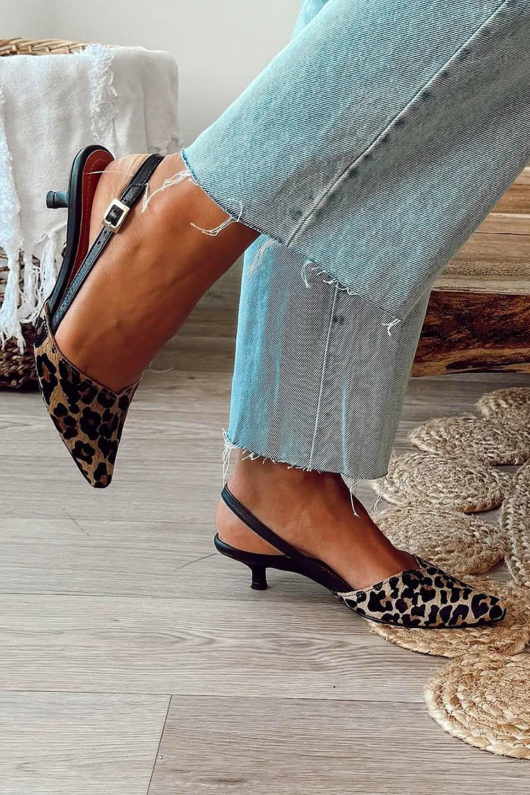 Escarpins Slingback à Imprimé Animal