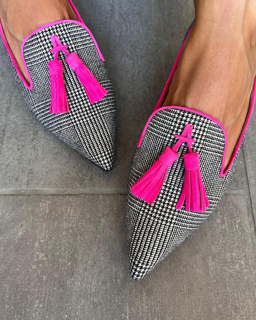 Loafer Pointu avec Franges Néon
