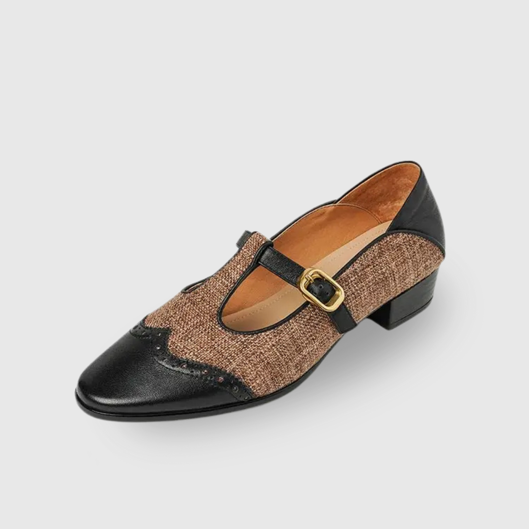 Chaussures Vintage en Cuir avec Boucle
