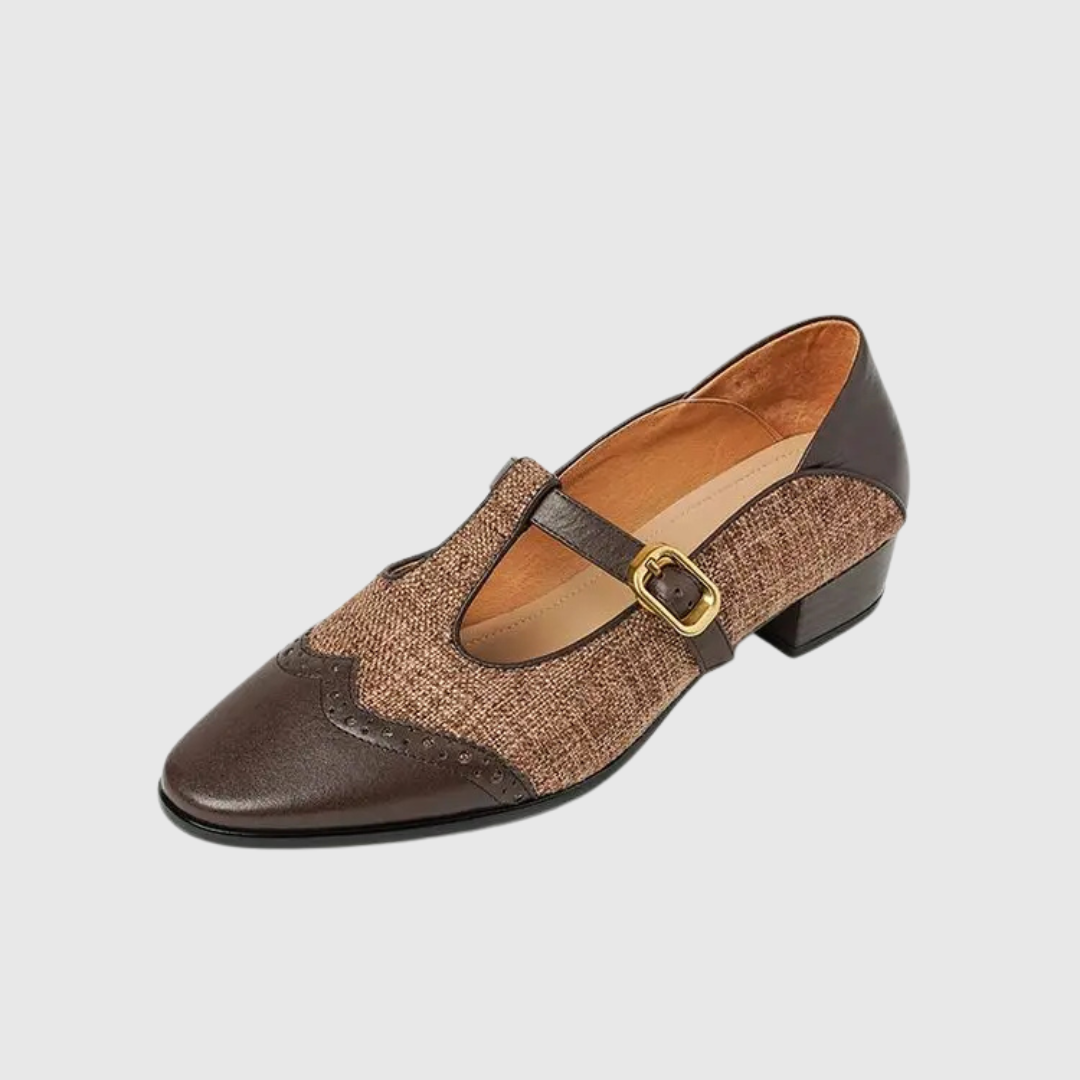 Chaussures Vintage en Cuir avec Boucle