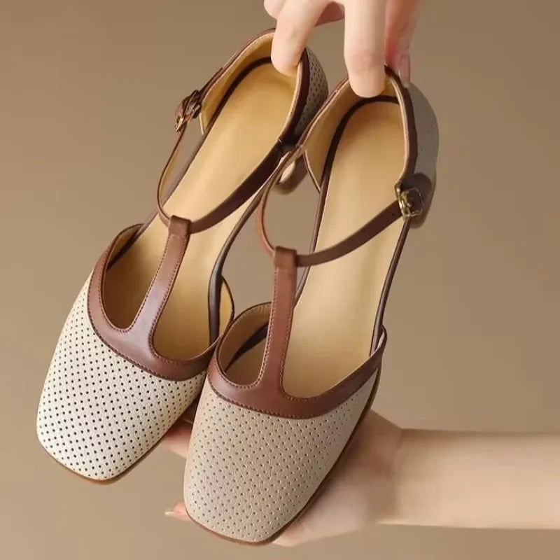 Chaussure Élégante pour Femme avec Talon Mi-Haut