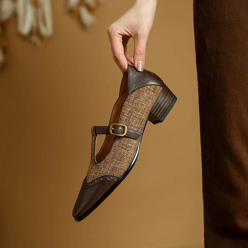 Chaussures Vintage en Cuir avec Boucle