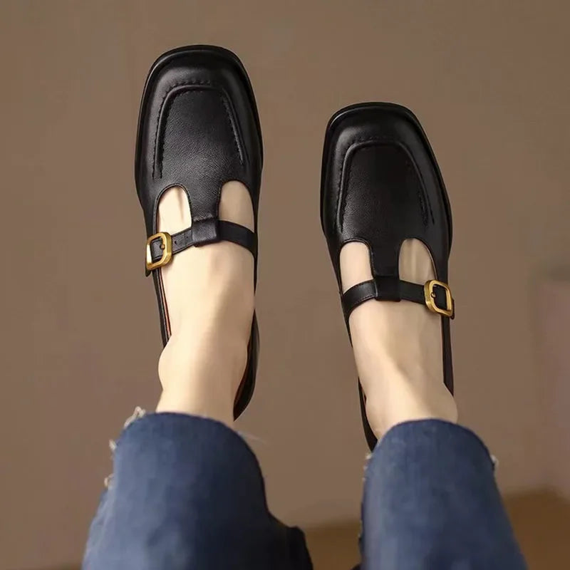 Chaussures à Bride en T avec Élégance Vintage