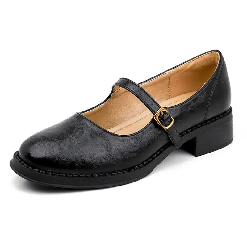 Chaussure Intemporelle en Cuir avec Bride