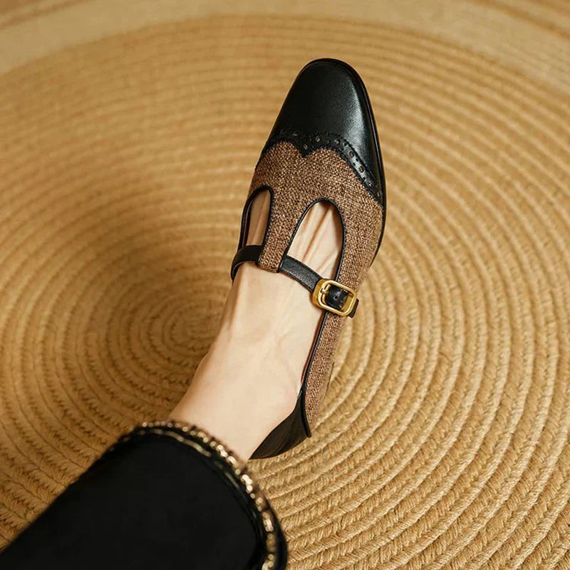 Chaussures Vintage en Cuir avec Boucle