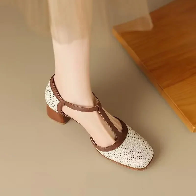 Chaussure Élégante pour Femme avec Talon Mi-Haut