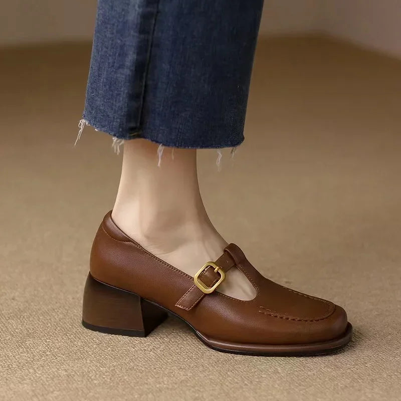 Chaussures à Bride en T avec Élégance Vintage