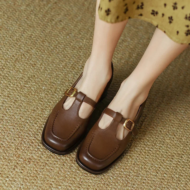 Chaussures à Bride en T avec Élégance Vintage