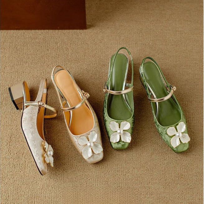 Chaussure Élégante pour Femme avec Détail Floral