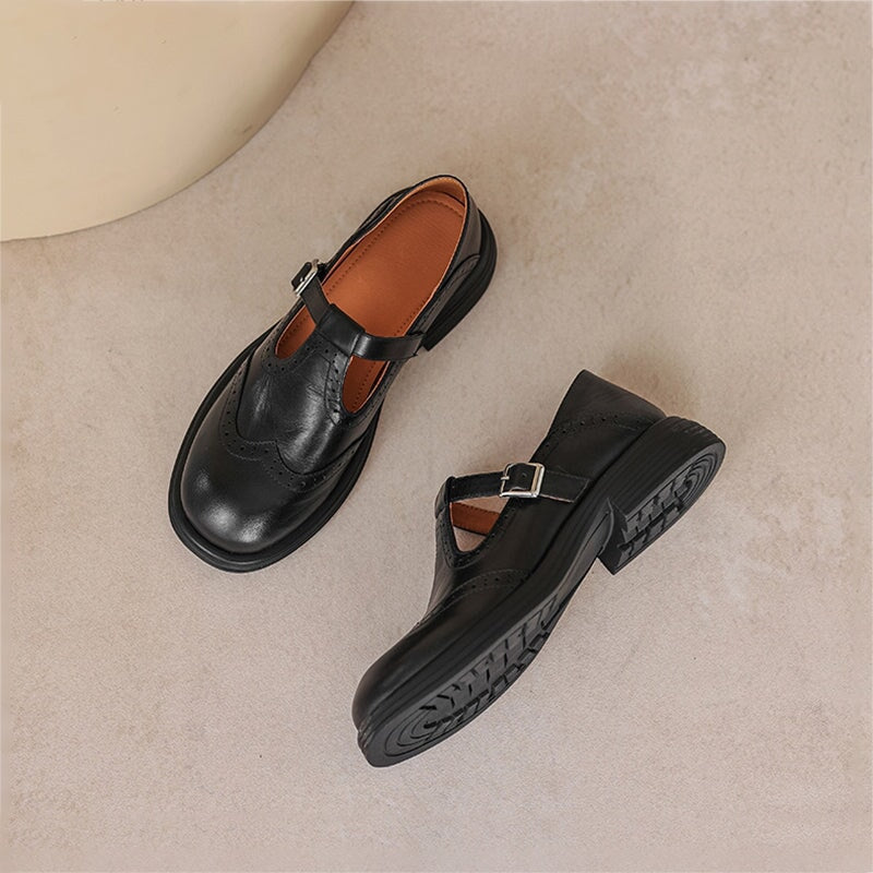 Élégantes Mary Janes en Cuir