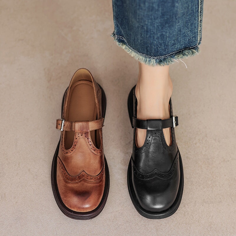 Élégantes Mary Janes en Cuir