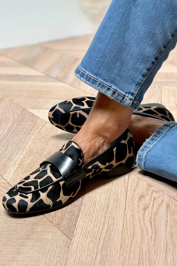 Loafer à Imprimé Animal avec Détail Élégant