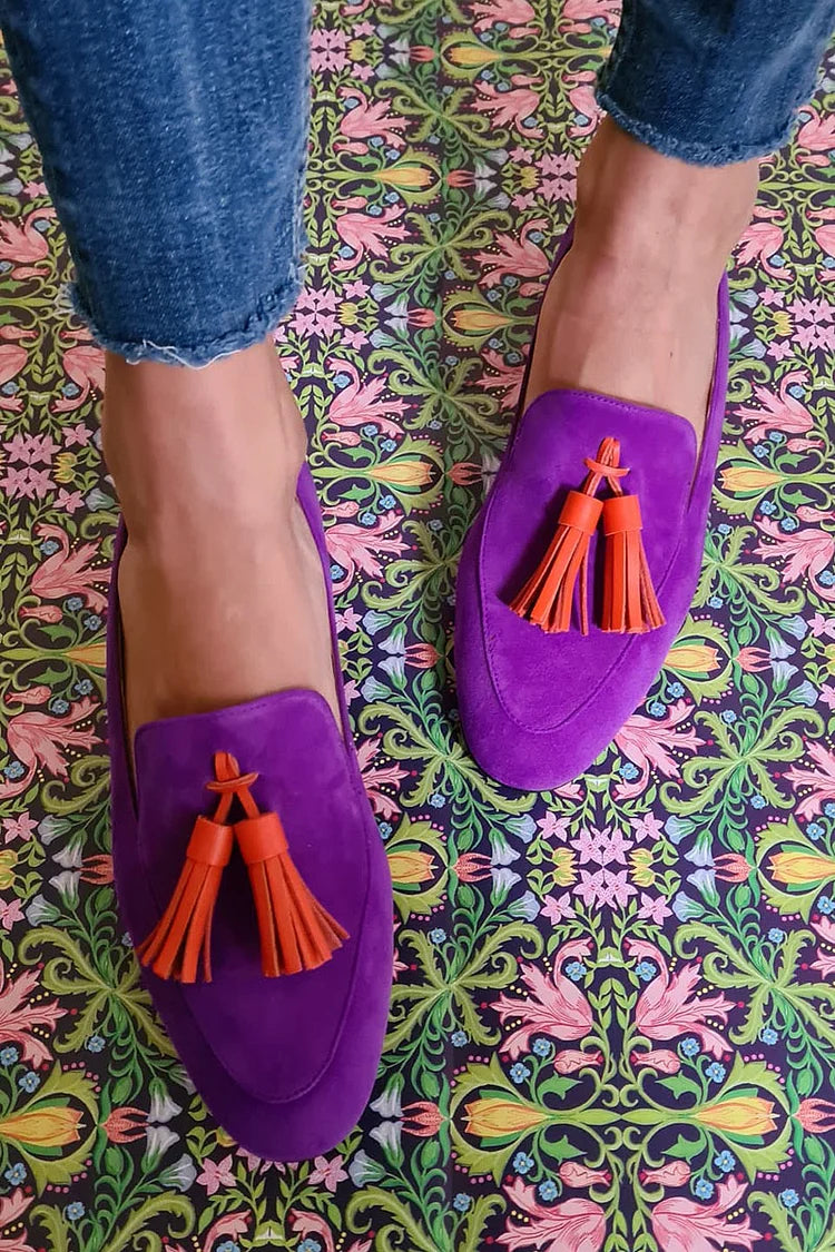 Loafers Violets avec Pampilles