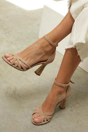 Sandales à Talons Blocs avec Brides