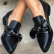 Loafer Noir avec Nœud Brillant