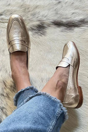 Loafer Brillant Doré Clair