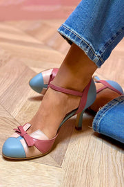 Talons Peep-Toe avec Détail Nœud
