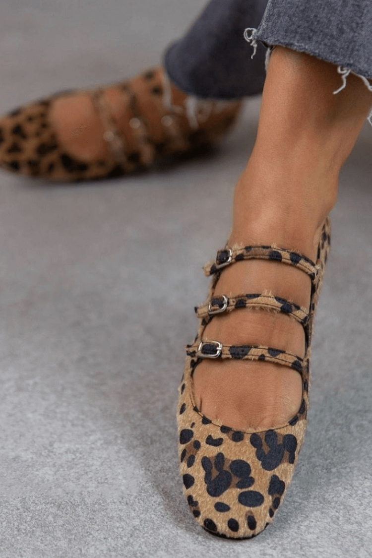 Flats Léopard avec Boucle