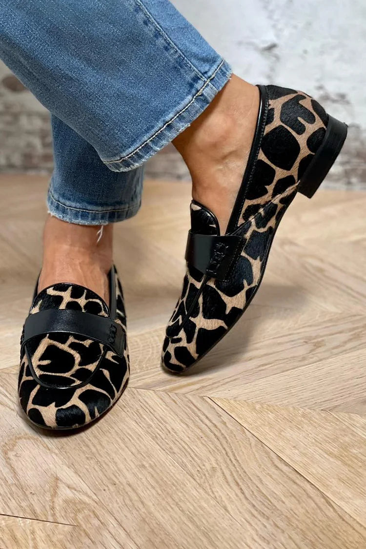 Loafer à Imprimé Animal avec Détail Élégant