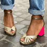 Sandales à Talons avec Contraste