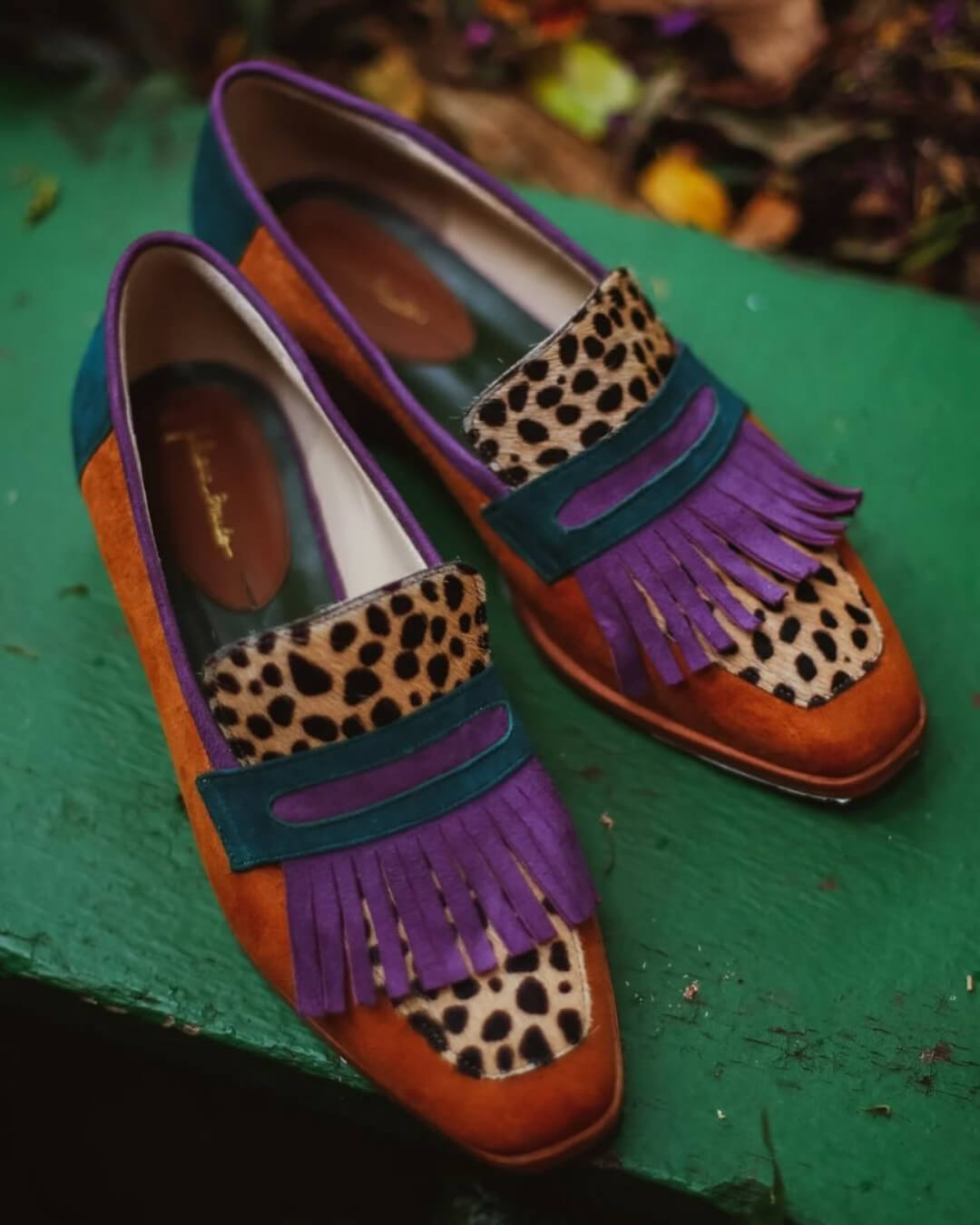 Loafer avec Franges et Imprimé Animal