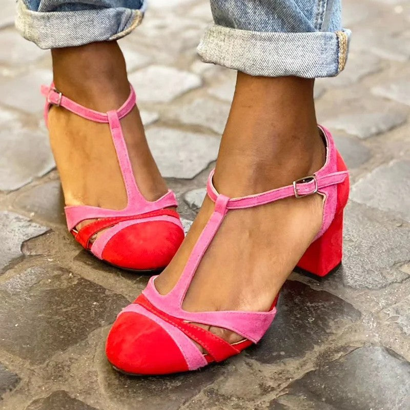 Chaussures à Bride T avec Talon Stable