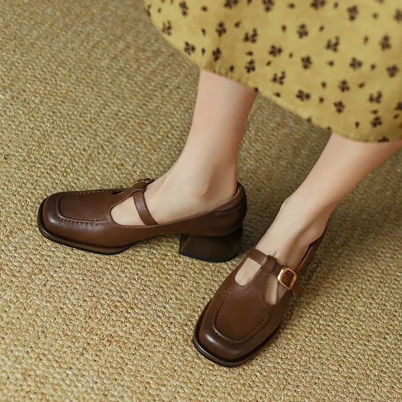 Chaussures à Bride en T avec Élégance Vintage