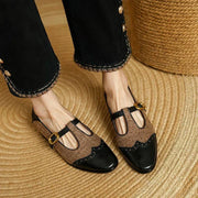 Chaussures Vintage en Cuir avec Boucle