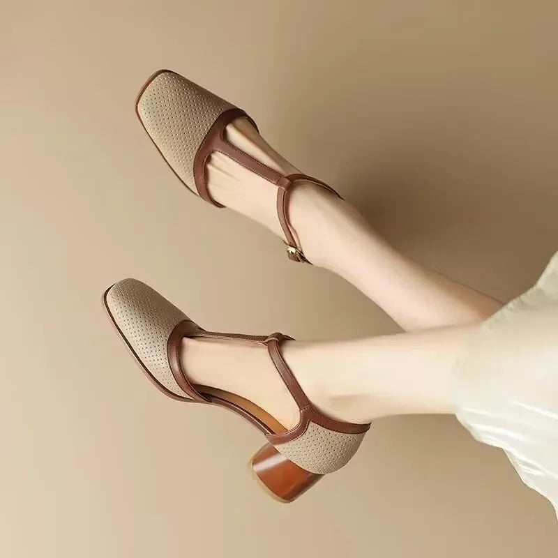 Chaussure Élégante pour Femme avec Talon Mi-Haut