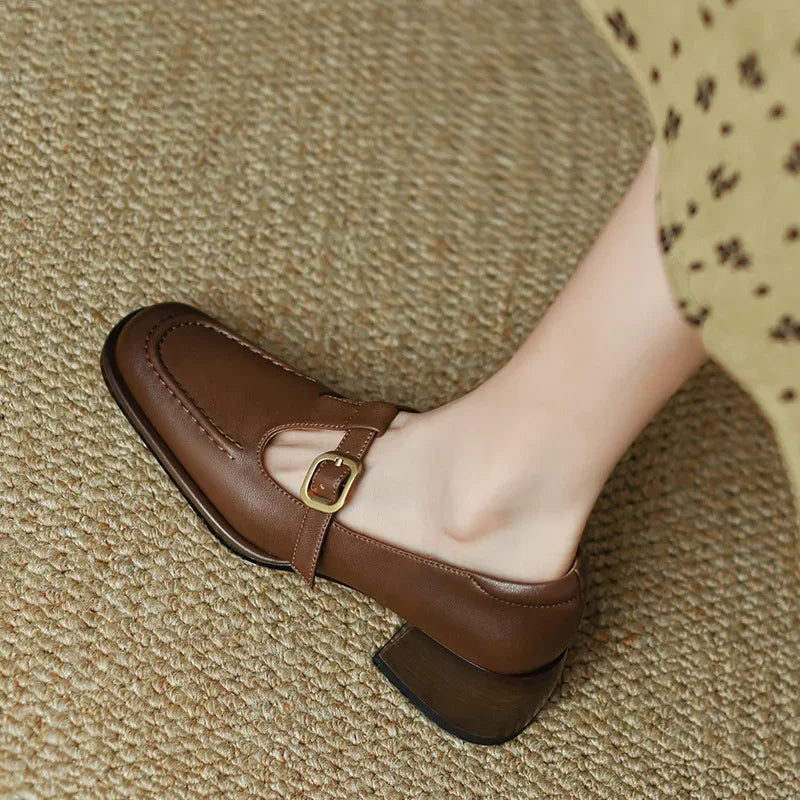 Chaussures à Bride en T avec Élégance Vintage