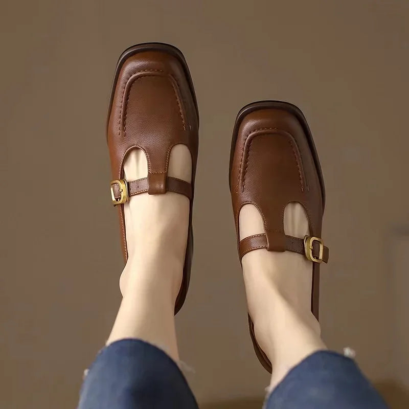 Chaussures à Bride en T avec Élégance Vintage