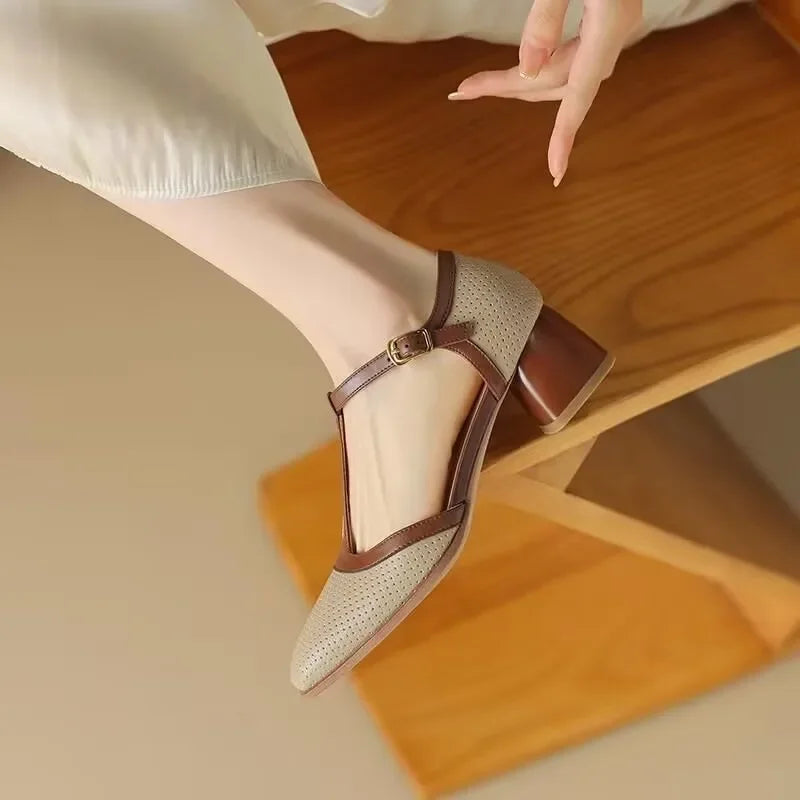 Chaussure Élégante pour Femme avec Talon Mi-Haut
