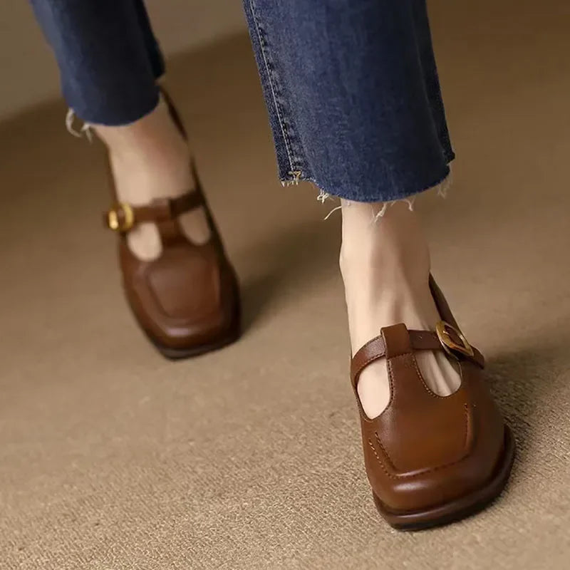 Chaussures à Bride en T avec Élégance Vintage