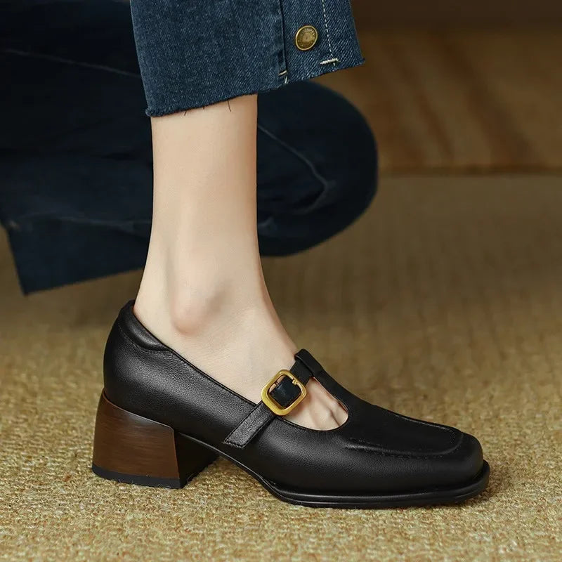 Chaussures à Bride en T avec Élégance Vintage