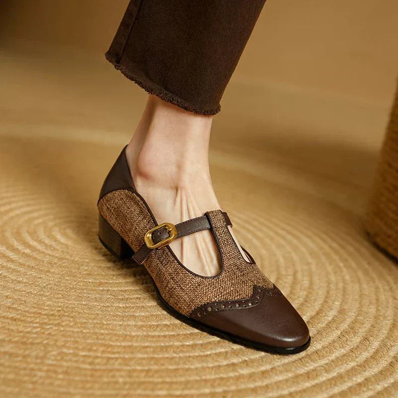 Chaussures Vintage en Cuir avec Boucle