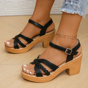 Sandales Tressées à Talons