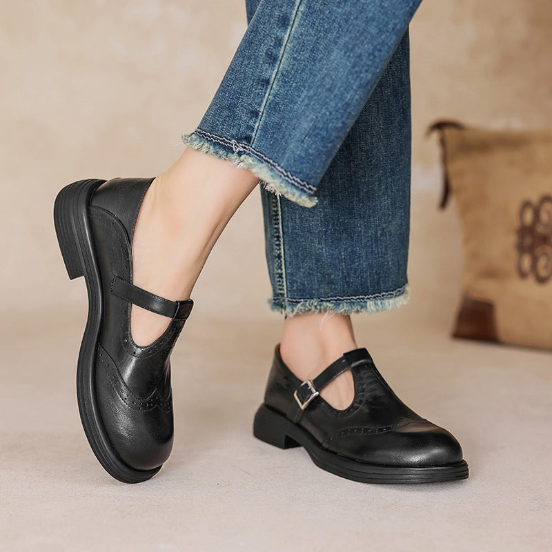 Élégantes Mary Janes en Cuir
