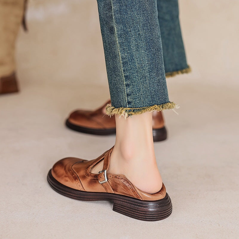 Élégantes Mary Janes en Cuir