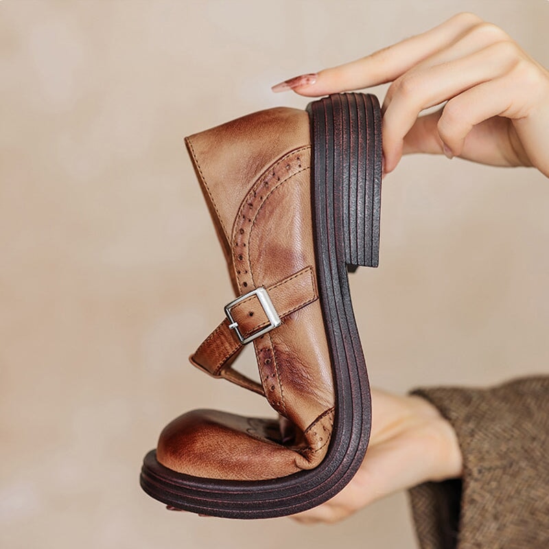 Élégantes Mary Janes en Cuir