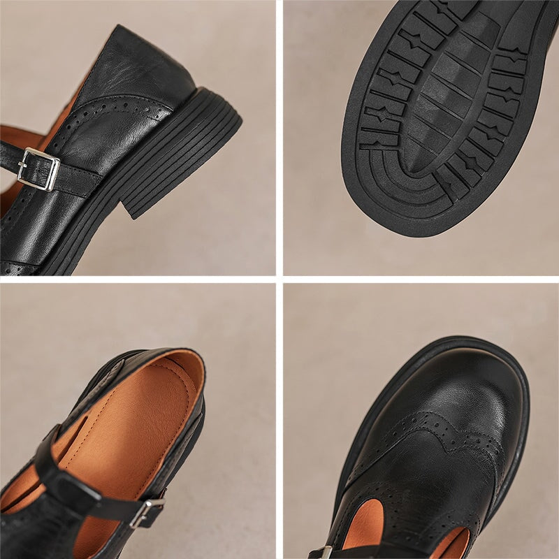 Élégantes Mary Janes en Cuir