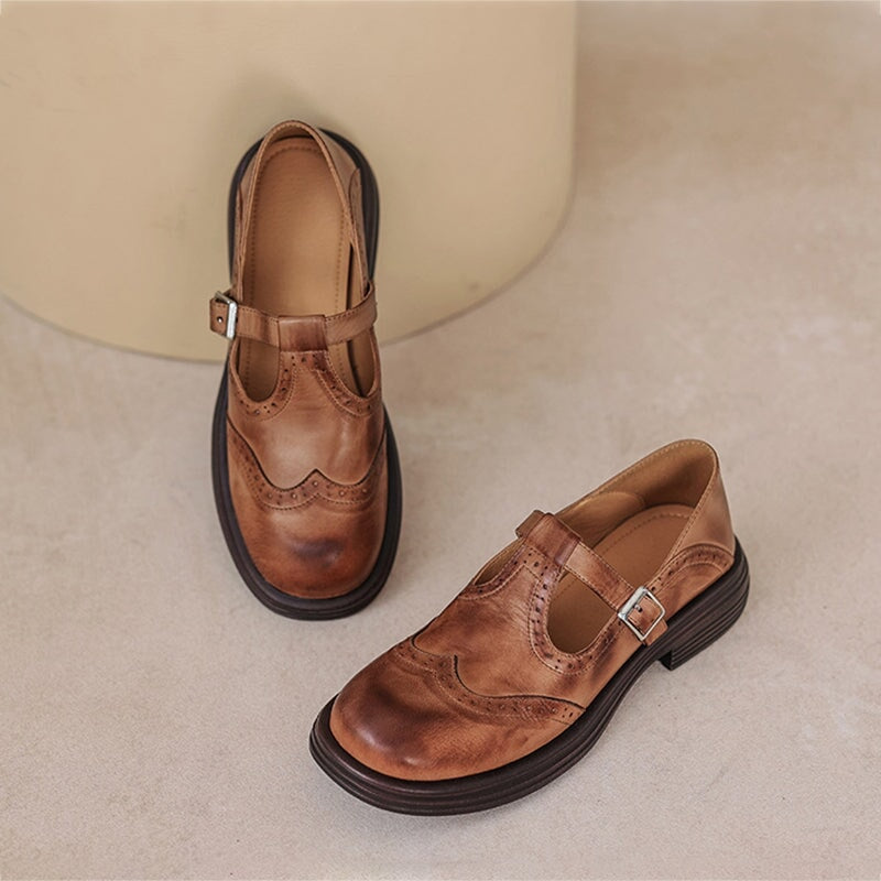 Élégantes Mary Janes en Cuir